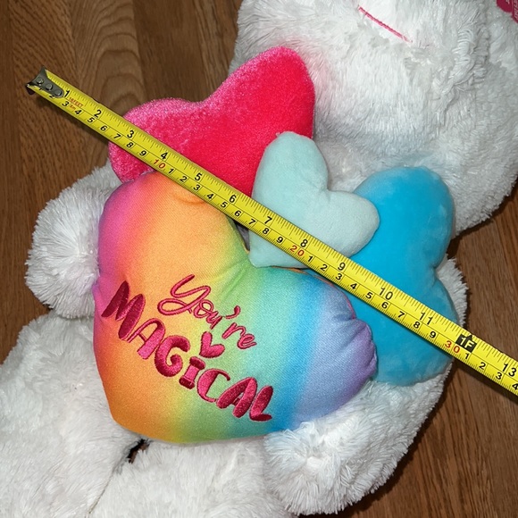 Rainbow Unicorn Stand Up Plushy “Valentine’s Day” - Picture 4 of 10
